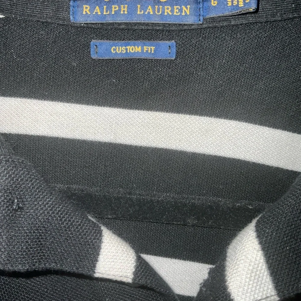 Ralph Lauren Black and White Striped Polo Shirt